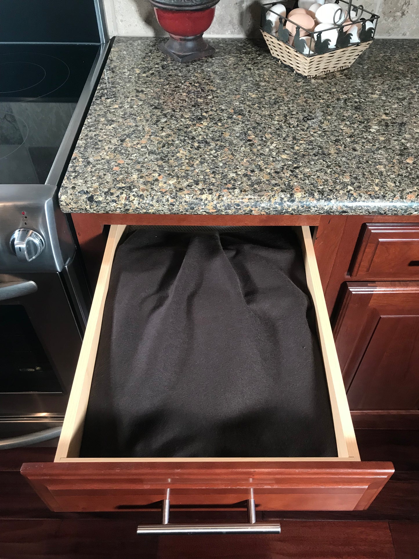 Standard Flatware Drawer Insert 12" Wide x18" Deep x2.25" Tall Maple Wood